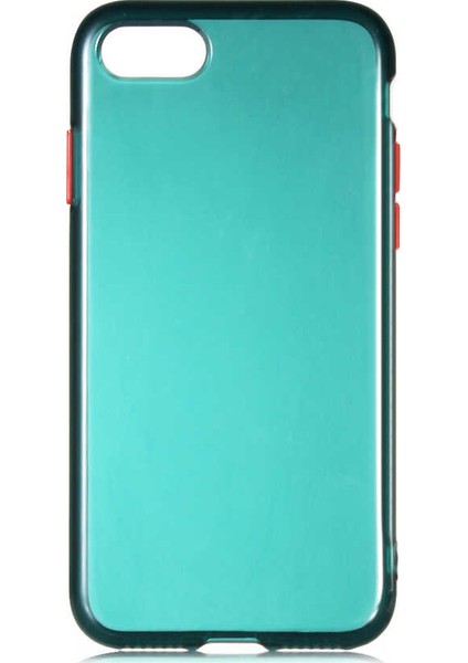 Apple iPhone 8 Şeffaf Kenarları Renkli Kılıf Koyu Yeşil