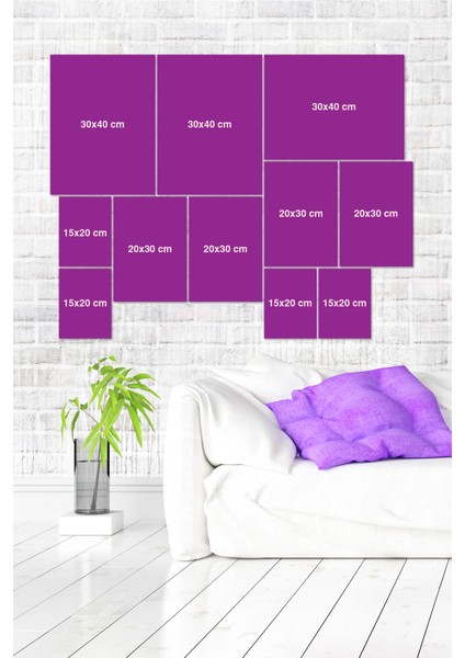 Altın Rengi Çerçeve Görünümlü 11 Parça Mdf Tablo Seti fiyatları