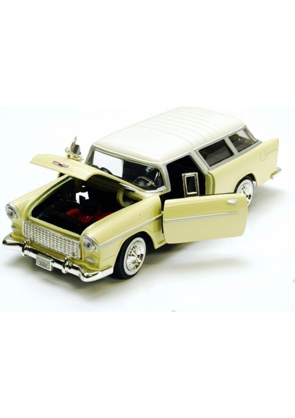 1:24 1955 Chevy Bel Air Nomad Diecast Model Araba Krem fiyatları