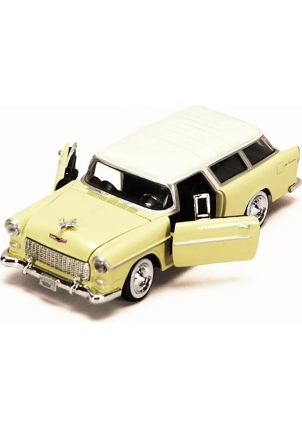 1:24 1955 Chevy Bel Air Nomad Diecast Model Araba Krem fırsatları