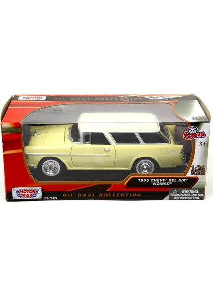 1:24 1955 Chevy Bel Air Nomad Diecast Model Araba Krem indirimleri