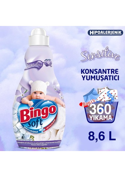 Soft Konsantre Çamaşır Yumuşatıcısı Sensitive 1440 ml Ekonomi Paketi 6'lı