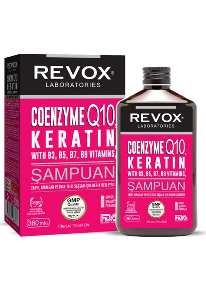 Koenzim Q10, Keratin + B Vitamin Kompleks Saç Bakım Şampuanı