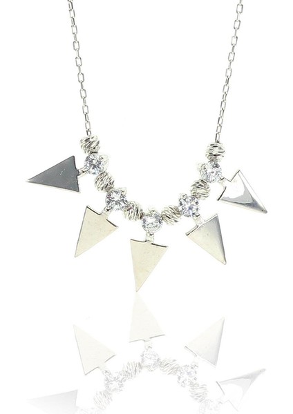 Gümüş Üçgen ve Dorica Toplu Kolye