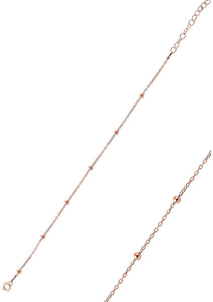 Gümüş Rose Top Top Bileklik