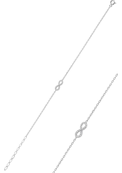 Gümüş Rodyumlu Sonsuzluk Bileklik