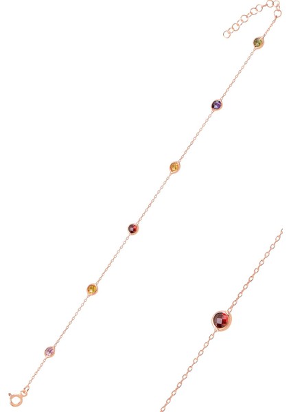 Gümüş Renkli Sıra Taşlı Bileklik