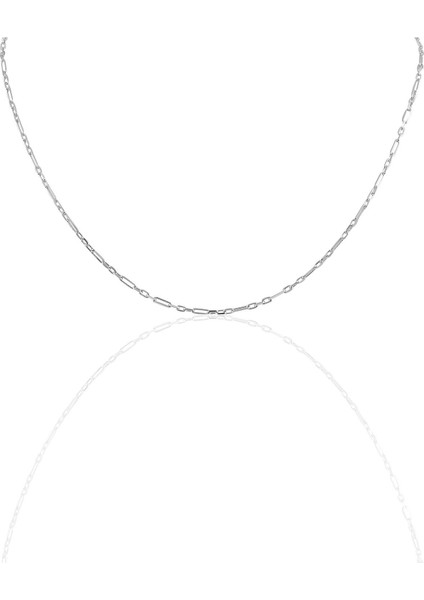 Gümüş 45 cm Rodyumlu Aralıklı Figaro Zincir