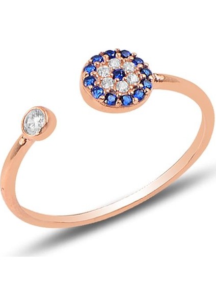 Gümüş Ayarlamalı Nazar Modeli Yüzük