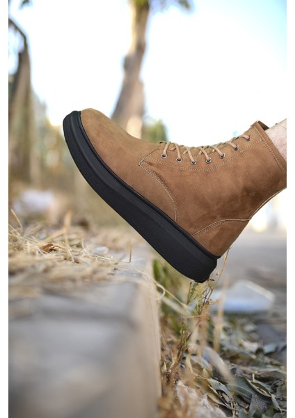 Taba Siyah Süet Sneaker Bot 0012373
