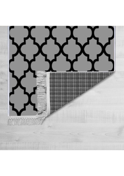 Dekoratif Özel Tasarım Pamuklu Dokuma Taban Yumuşak Dokulu Halı Siyah - Bej 80 x 120 cm fiyatları