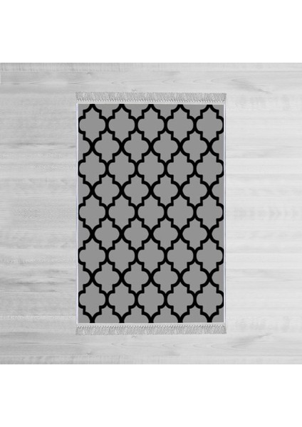 Dekoratif Özel Tasarım Pamuklu Dokuma Taban Yumuşak Dokulu Halı Siyah - Bej 80 x 120 cm modelleri