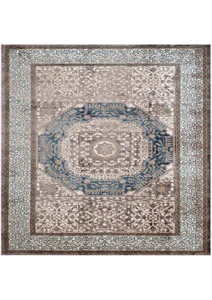 Dekoratif Özel Tasarım Pamuklu Dokuma Taban Yumuşak Dokulu Halı Gri - Bej 80 x 120 cm fırsatları