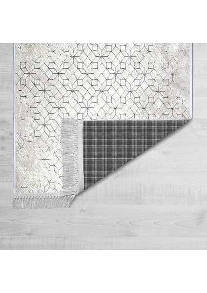 Dekoratif Özel Tasarım Pamuklu Dokuma Taban Yumuşak Dokulu Halı Gri - Bej 80 x 120 cm fiyatları