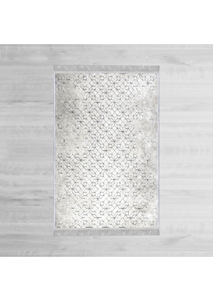 Dekoratif Özel Tasarım Pamuklu Dokuma Taban Yumuşak Dokulu Halı Gri - Bej 80 x 120 cm modelleri