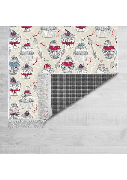 Dekoratif Özel Tasarım Pamuklu Dokuma Taban Yumuşak Dokulu Halı Bej - Beyaz 80 x 150 cm fiyatları