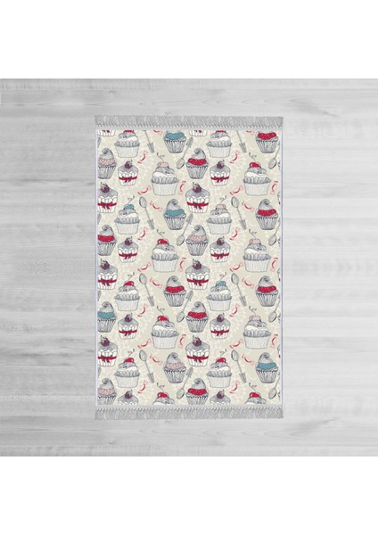 Dekoratif Özel Tasarım Pamuklu Dokuma Taban Yumuşak Dokulu Halı Bej - Beyaz 80 x 150 cm modelleri