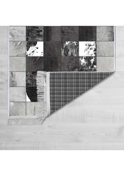 Dekoratif Özel Tasarım Pamuklu Dokuma Taban Yumuşak Dokulu Halı Gri 80 x 120 cm fiyatları