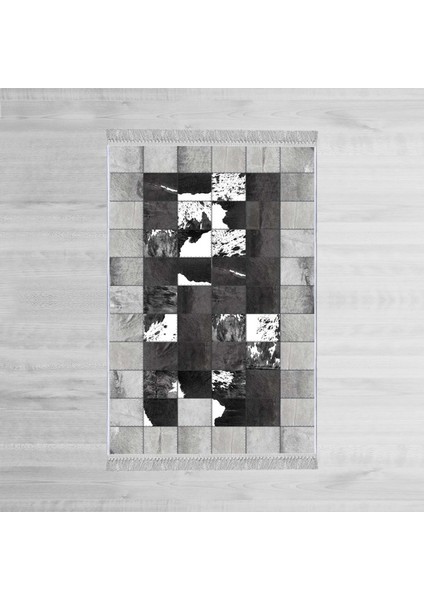 Dekoratif Özel Tasarım Pamuklu Dokuma Taban Yumuşak Dokulu Halı Gri 80 x 120 cm modelleri
