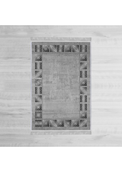 Dekoratif Özel Tasarım Pamuklu Dokuma Taban Yumuşak Dokulu Halı Gri 80 x 120 cm modelleri
