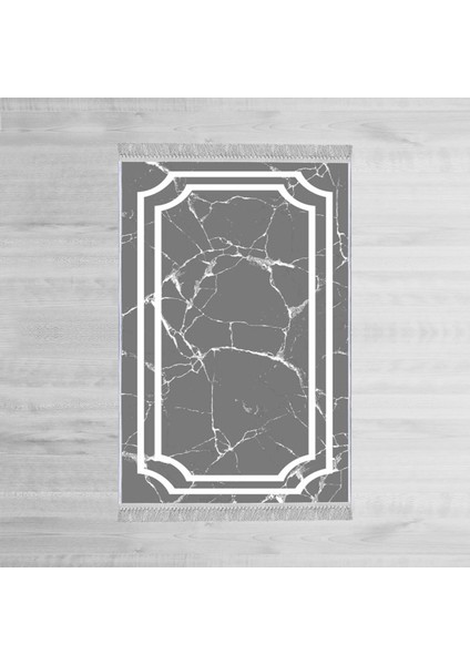 Dekoratif Özel Tasarım Pamuklu Dokuma Taban Yumuşak Dokulu Halı Gri - Beyaz 80 x 120 cm modelleri
