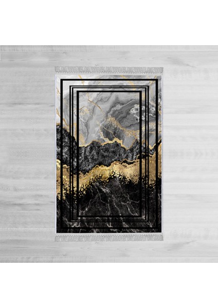 Dekoratif Özel Tasarım Pamuklu Dokuma Taban Yumuşak Dokulu Halı Siyah 80 x 120 cm modelleri