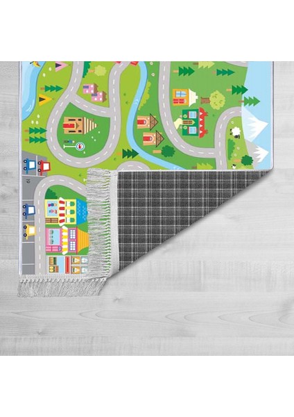 Dekoratif Özel Tasarım Pamuklu Dokuma Taban Yumuşak Dokulu Modern Çocuk Halısı Yeşil 80 x 120 cm fiyatları