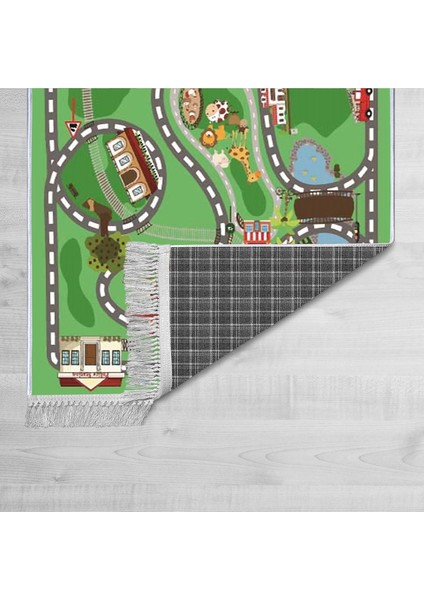 Dekoratif Özel Tasarım Pamuklu Dokuma Taban Yumuşak Dokulu Modern Çocuk Halısı Yeşil 80 x 120 cm fiyatları