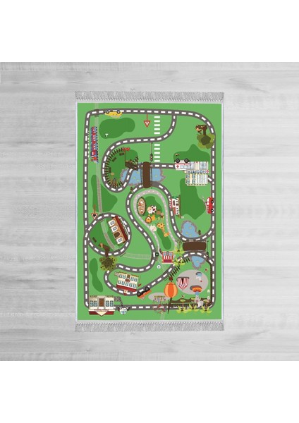 Dekoratif Özel Tasarım Pamuklu Dokuma Taban Yumuşak Dokulu Modern Çocuk Halısı Yeşil 80 x 120 cm modelleri