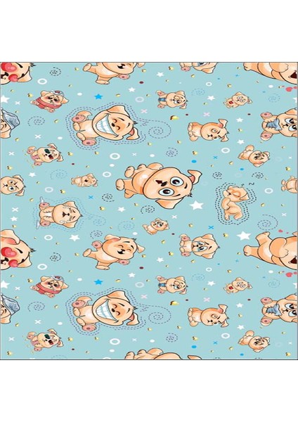 Dekoratif Özel Tasarım Pamuklu Dokuma Taban Yumuşak Dokulu Antibakteriyel Çocuk Halısı Mavi 80 x 120 cm fırsatları