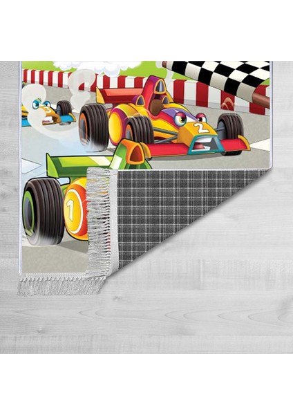 Dekoratif Özel Tasarım Pamuklu Dokuma Taban Yumuşak Dokulu Çocuk Halısı Mavi - Beyaz 80 x 120 cm fiyatları