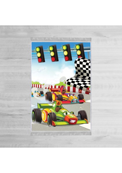 Dekoratif Özel Tasarım Pamuklu Dokuma Taban Yumuşak Dokulu Çocuk Halısı Mavi - Beyaz 80 x 120 cm modelleri