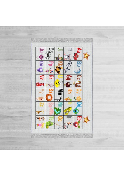 Dekoratif Özel Tasarım Pamuklu Dokuma Taban Yumuşak Dokulu Modern Çocuk Halısı Bej 100 x 150 cm modelleri