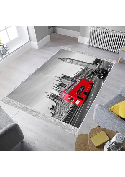 Dekoratif Özel Tasarım Pamuklu Dokuma Taban Yumuşak Dokulu Antibakteriyel Çocuk Halısı Gri 80 x 120 cm