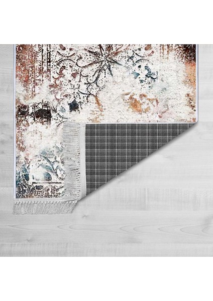 Dekoratif Özel Tasarım Pamuklu Dokuma Taban Yumuşak Dokulu Halı Gri 80 x 120 cm fiyatları