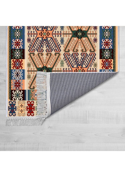 Dekoratif Özel Tasarım Şönil Dokuma Taban Yumuşak Dokulu Halı Renkli 80 x 150 cm fiyatları