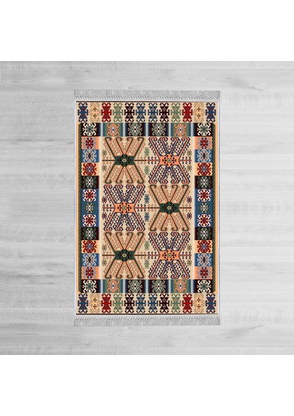 Dekoratif Özel Tasarım Şönil Dokuma Taban Yumuşak Dokulu Halı Renkli 80 x 150 cm modelleri