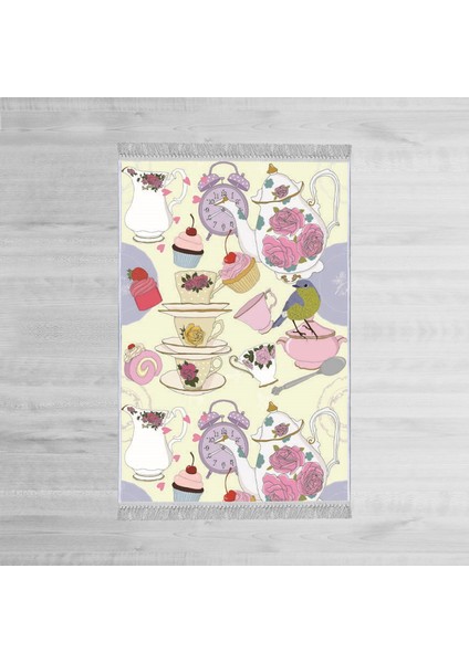 Dekoratif Özel Tasarım Şönil Dokuma Taban Yumuşak Dokulu Halı Renkli 80 x 120 cm modelleri