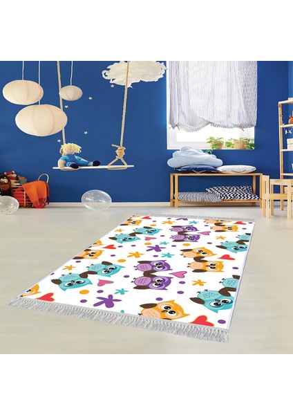 Dekoratif Özel Tasarım Şönil Dokuma Taban Yumuşak Dokulu Halı Renkli 140 x 220 cm