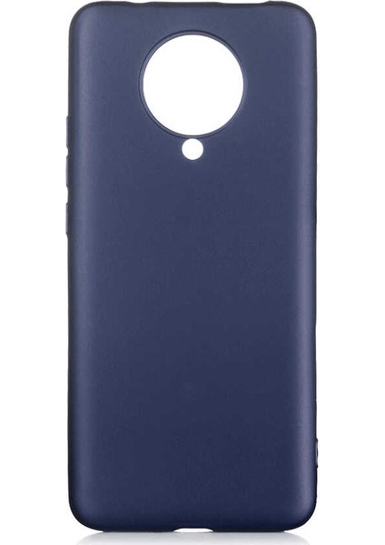 Pocophone F2 Pro Kılıf Mat Premium Silikon Kılıf Lacivert + Cam Ekran Koruyucu