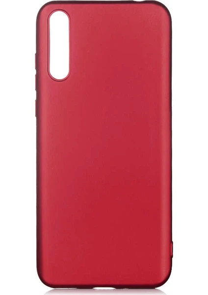 Tekno Grup Huawei P Smart S (Y8P) Kılıf Mat Premium Silikon Kılıf Bordo + Cam Ekran Koruyucu