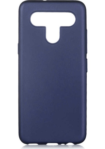 LG K41S Kılıf Mat Premium Silikon Kılıf Lacivert + Cam Ekran Koruyucu