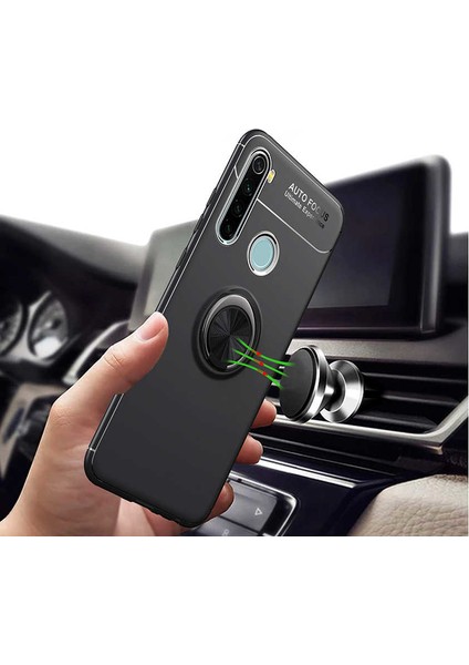 Samsung Galaxy M11/A11 Kılıf Ultra Korumalı Yüzüklü Manyetik Ravel Silikon Kırmızı + Tam Kaplayan 6D Nano Ekran Koruyucu fırsatları