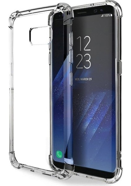 Samsung Galaxy S8 Plus Kılıf Ultra Korumalı Şeffaf Anti Shock Kılıf + Tam Kaplayan 3D Cam Ekran Koruyucu