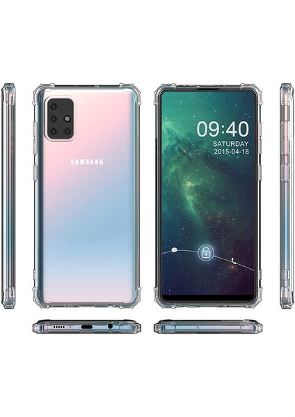 Samsung Galaxy A71 Kılıf Ultra Korumalı Şeffaf Anti Shock Kılıf + Tam Kaplayan 6D Nano Ekran Koruyucu