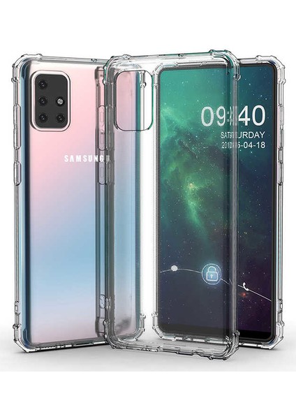 Samsung Galaxy A51 Kılıf Ultra Korumalı Şeffaf Anti Shock Kılıf + Cam Ekran Koruyucu