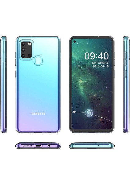 Tekno Grup Samsung Galaxy A21S Kılıf Lüx Silikon Kılıf Şeffaf