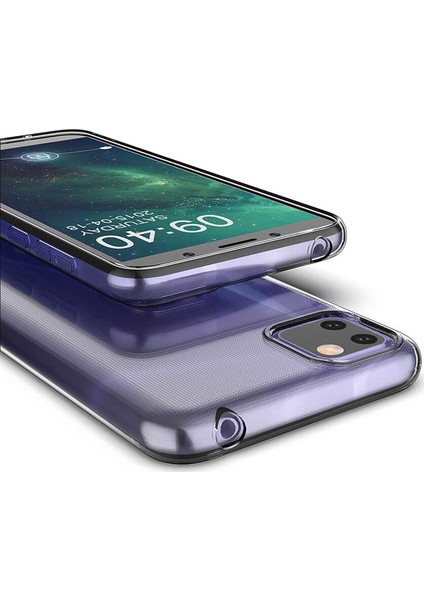 Huawei Y5P Kılıf Lüx Silikon Kılıf Şeffaf + Cam Ekran Koruyucu fırsatları