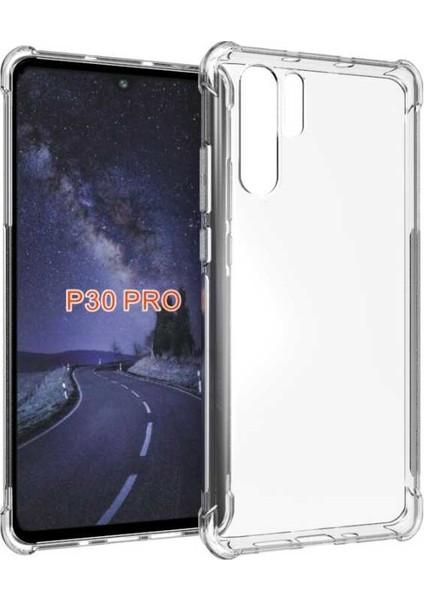 Huawei P30 Pro Kılıf Ultra Korumalı Şeffaf Anti Shock Kılıf + Tam Kaplayan 6D Polymer Nano Ekran Koruyucu