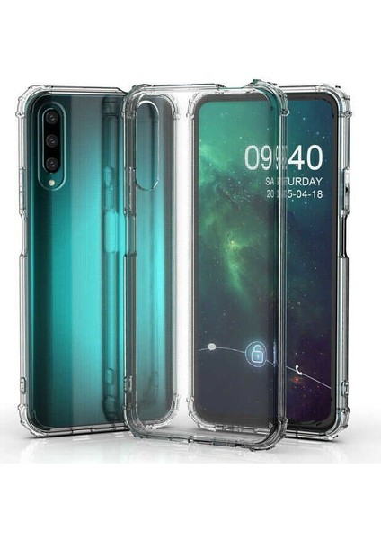 Huawei P Smart Pro 2019 Kılıf Ultra Korumalı Şeffaf Anti Shock Kılıf + Tam Kaplayan 6D Nano Ekran Koruyucu